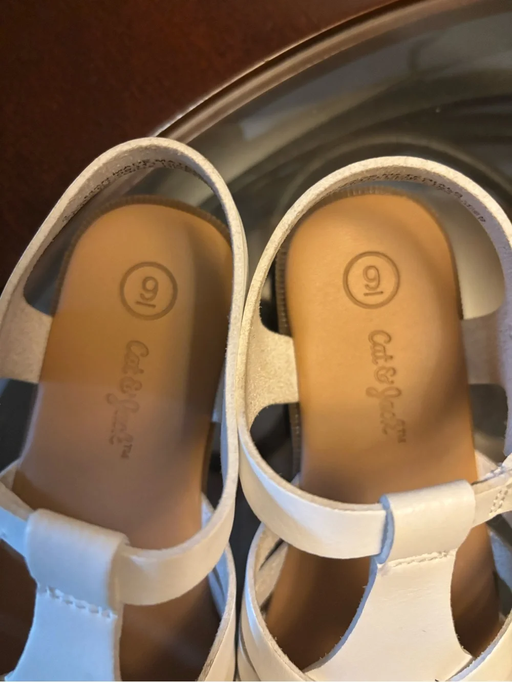 Girls Cat & Jack White Strap Sandals - Size 9